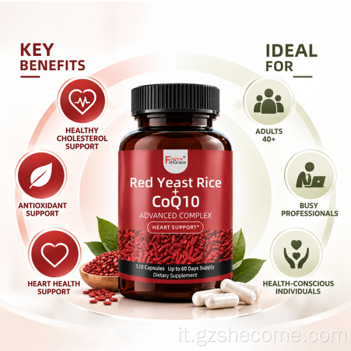Integratore CoQ10 di riso rosso fermentato Shecome per adulti